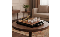Chess Set with Drawers Glossy Chess Board with Drawers Ornate Chessboard for Collectors