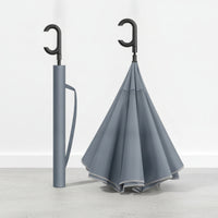Automatic Upside-down Umbrella Reflective Umbrella with Double Canopy High-Visibility Windproof for Commuters, Rainy Days, Travel