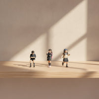 3 Pieces Schoolchildren Figures 3D Printed Diorama Figures Painted Miniature People Figurines for Hobbyists, Dioramas