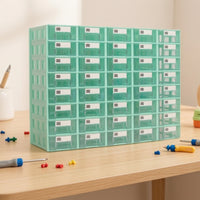 Plastic Desktop Storage Cabinet with 40 Drawers Transparent Parts Cabinet with Clear Drawers Compact Desktop Drawer Organizer Sturdy for Workspace