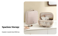 Wide Opening Portable Travel Makeup Bag Adjustable Dividers Large Capacity Makeup Bag Long-Lasting for Travelers, Daily Use, Vacation