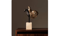 Horse Sculpture Abstract Sculpture with Stone Base Resin for Office, Homeowners