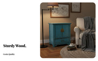 Painted Door Cabinet Vintage Look Bedside Table Oriental Design Sturdy Construction for Interior Decorators, Hallway