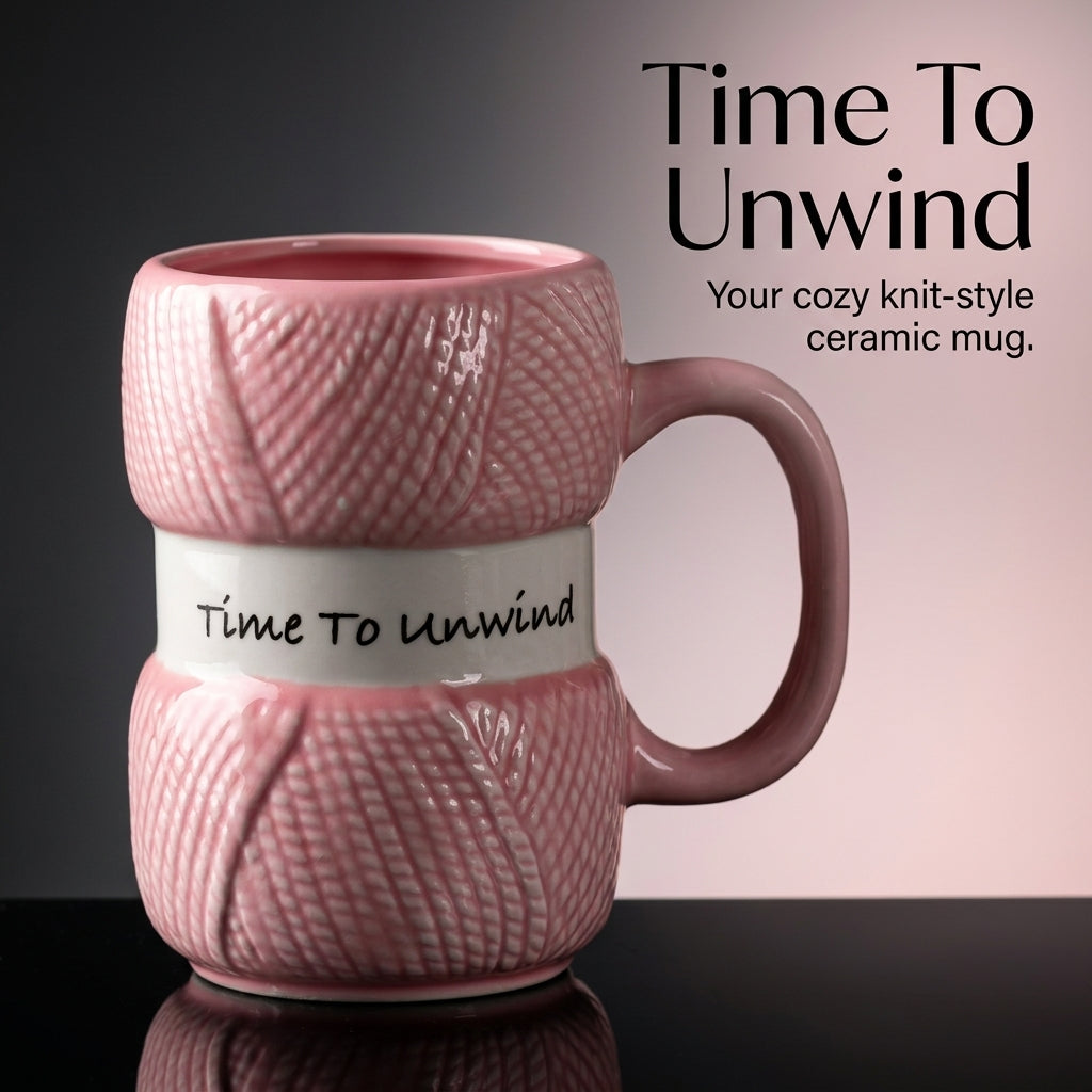 Novelty Mugs with Knitted Pattern and Colorful Design for Home Kitchen, Christmas Gift for Friends, for