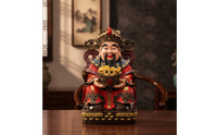 Prosperity Deity Statue Tabletop Deity of Prosperity Statue Ornate Figure with Golden Ingot for Business Owners, Collectors