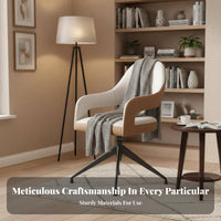 Upholstered Rotating Armchair Comfortable Seating Dining Chair Luxury Stylish High-Resilience Padding for Residents, Restaurant
