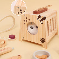 Wooden Pet Medical Kit Toy for Kids Role-Playing Doctor Set