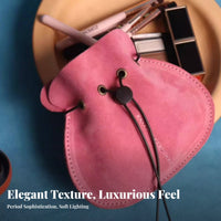 Multi-Purpose Leather Jewelry Bag Soft Texture Leather Drawstring Pouch Original Design for Girlfriend, Daily Use, Home Organization, Travel