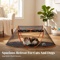 Breathable Foldable Pet Tent with Mat Portable Mesh Pet Tent Lightweight Collapsible Dog Playpen Compact for Dogs, Cats, Young Dogs, Outdoor, Indoor, Travel, Camping