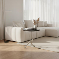 Round Side Table Nordic Design Chrome Leg Side Table Space Saving