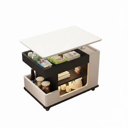 Convertible Lift-Top Table Hidden Compartments Living Room Furniture for Bedroom