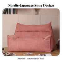 Oversized Pouch Seat Lounger Two-Person Capacity Floor Sofa Small Space Accommodating Lazy Design for Young Adults, Teens