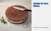 Commercial Kitchen Butcher Block, Extra-Thick Ironwood Round Chopping Board, Hardwood