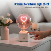Heart-Shaped Night Light, Gradient Rose, Voice Control, Home Decor