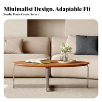 doublelevel Oval Accent Piece Minimalist design Coffee Table Space-Saving Easy Assembly for Interior Design aficionados