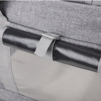 Rolling Pet Carrier Telescoping Handle Wheeled Feline Carrier Zippered Openings