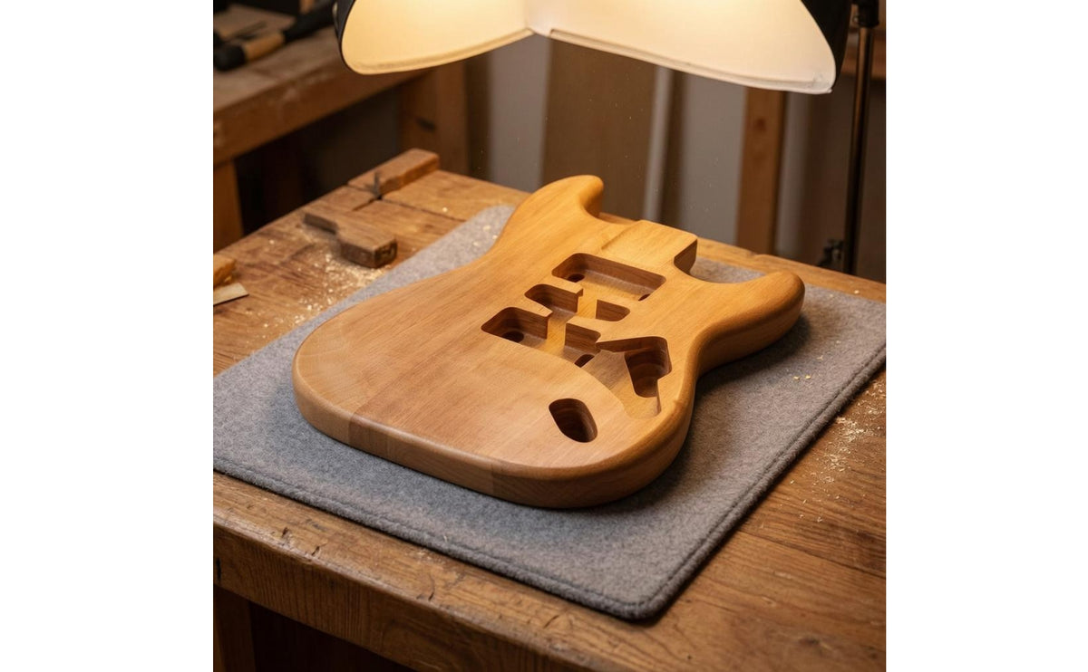 Wood Guitar Body Blank Sanded Smooth Shaped Electric Guitar Body HSH Style for Home Assembly