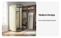 Floor-Standing Portable Fitting Room Easy Assembly Movable Dressing Room Sturdy Frame Freestanding Dressing Booth Light Blocking Curtain for Photographers, Temporary Shop Vendors, Event Organizers, Shopping Mall, Boutique, Outdoor Events, Photo Studio