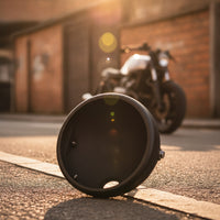 Matte Black 7-Inch Headlight Shell Universal Fit 7-Inch Headlight Housing Round Hardware Sturdy for Cafe Racer Projects