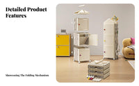 Multi-Tier Rack on casters Foldable Household Storage Installationwithout cost