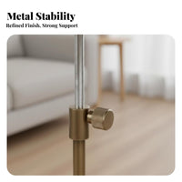 Adjustable Height Table Stainless Steel Minimalist Metal End Table Space Saving Compact Bedside Nightstand for Living Room, Bedroom