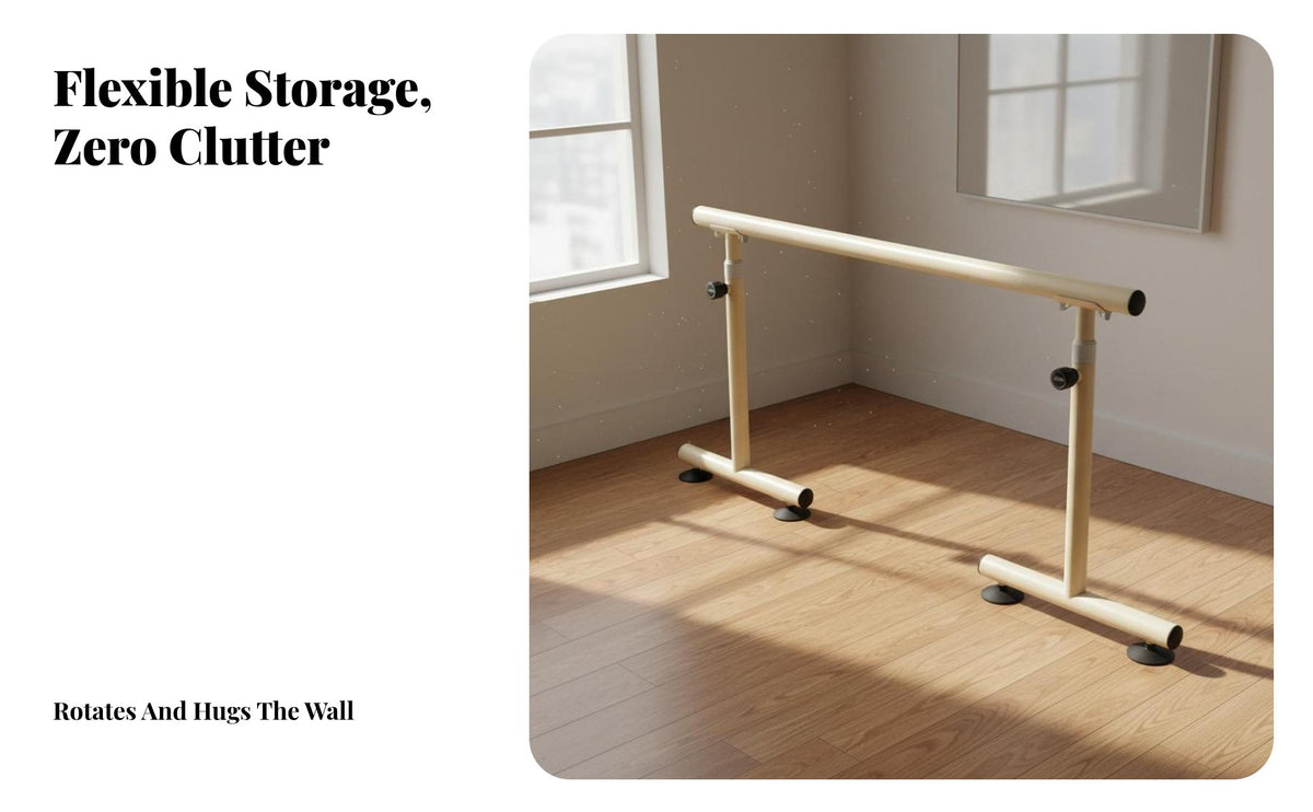 Portable Dance Bar Non-Slip Feet Adjustable Height Dance Bar Easy Storage Home Ballet Practice Bar for Dancers, Beginners, Gym