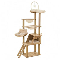 Wooden Feline Tree Sisal-Wrapped Feline Climbing Tree Transparent Acrylic