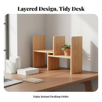 Adjustable Desktop Organizer Easy Assembly Adjustable 2-Piece Shelf Sturdy Construction