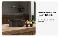 Quick Release Design Folding Bike Basket Large Capacity Woven Front Bike Basket Long-Lasting Construction for Shopping