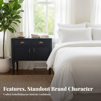 Single-Drawer End Table with Shelf Rustic Country look Nightstand Vintage Design Multi-Functional for Students, Hallway