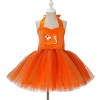 Squirrel Costume Dress Includes Headband Animal Outfit Soft Bodice Tulle Animal Dress for Girls, Halloween