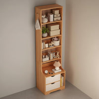 Nightstand Bookshelf Combo Multi-Functional Tall Bedside Bookshelf Space Saving