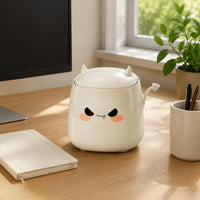 Devil Desk Trash Can Cartoon Small Storage Container Horned