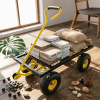 Foldable Garden Hauler Padded Grip Outdoor Hauler Black and Yellow