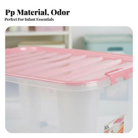 Plastic Storage Box with Lid Portable Transparent Storage Bin Odorless
