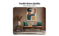Nordic aesthetic Wooden Frame Rattan Sofa Vintage Design Woven 2-Seater Sofa Includes pads Loveseat Minimalist Aesthetic for Hospitality Business Owners, Interior Designers, Living Room, Guesthouse, Reception Area, Hotel Lobby