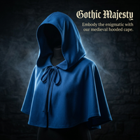 Hooded Cloak Maxi Cape for Cosplay, Halloween Christmas Party, Gothic Stage Costume, European Fantas - Image 2