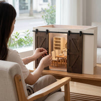 Dollhouse Sliding Barn Door Wooden Miniature Barn Door Realistic for Room Model
