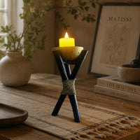 Candle Holder with Electronic Candle Ambient Decor Stable for Entryway
