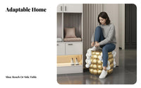 Corn Cob Ottoman Sturdy Build Shoe Changing Bench Lightweight for Living Room