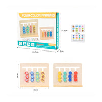 Hand-Eye Coordination Wooden Reasoning Training Toy Brain Teaser Double-Sided Pattern Matching Game Made from Wood Sliding Reasoning Board Polished Edges for Children 2-3 Years, Toddlers, Preschoolers, Daycare, Classroom