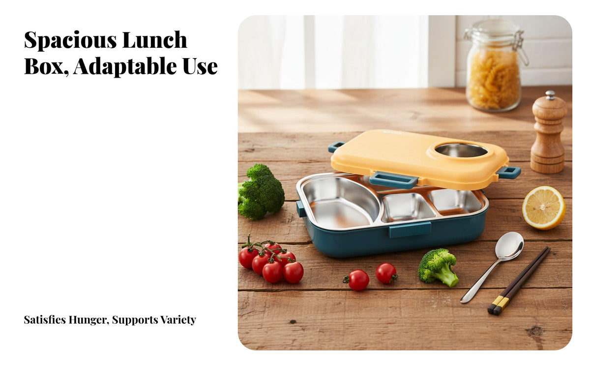 Stainless Steel Insulated Lunch Box, Leakproof Bento, Portable Food Container