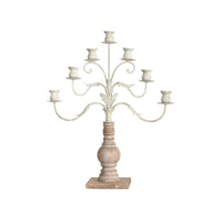 Candelabra with Wooden Base Freestanding Tabletop Candelabra Sculptural Taper Candle Holder for Event Planners, Dining Table, Wedding