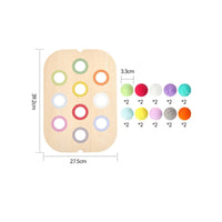 3 Pieces Educational Wooden Sensory Board Safe Sensory Board with Pom-Poms Tabletop Toy Fine Motor for Toddlers, Preschoolers, Kids, Playroom, Classroom, Homeschool