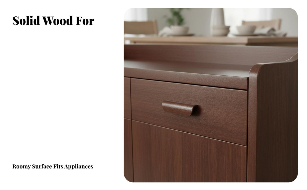 Solid Wood Core Dining Room Sideboard Multi-Functional Kitchen Buffet Hutch Ample Storage Kitchen Pantry Hutch Large Capacity for Families, Homeowners, Adults, Hallway, Entryway