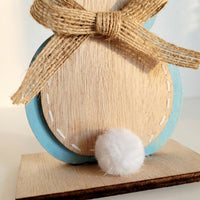 Wooden Easter Bunny Ornament Sturdy Wood Wooden Bunny Figurine Handmade Farmhouse Easter Decoration for Families, Tabletop Display, Tiered Tray, Home