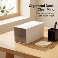 Desktop Organizer for Badge Storage, Small Drawer Style Desk Box, Clear Acrylic for Collectors and Accessories