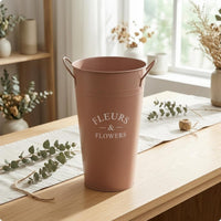 Iron Flower Vessel Tapered Body Home Decor Even Finish