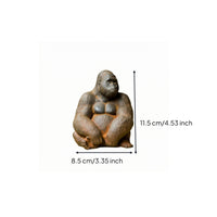 Seated Gorilla Statue Rust Finish Gorilla Figurine Retro Distressed