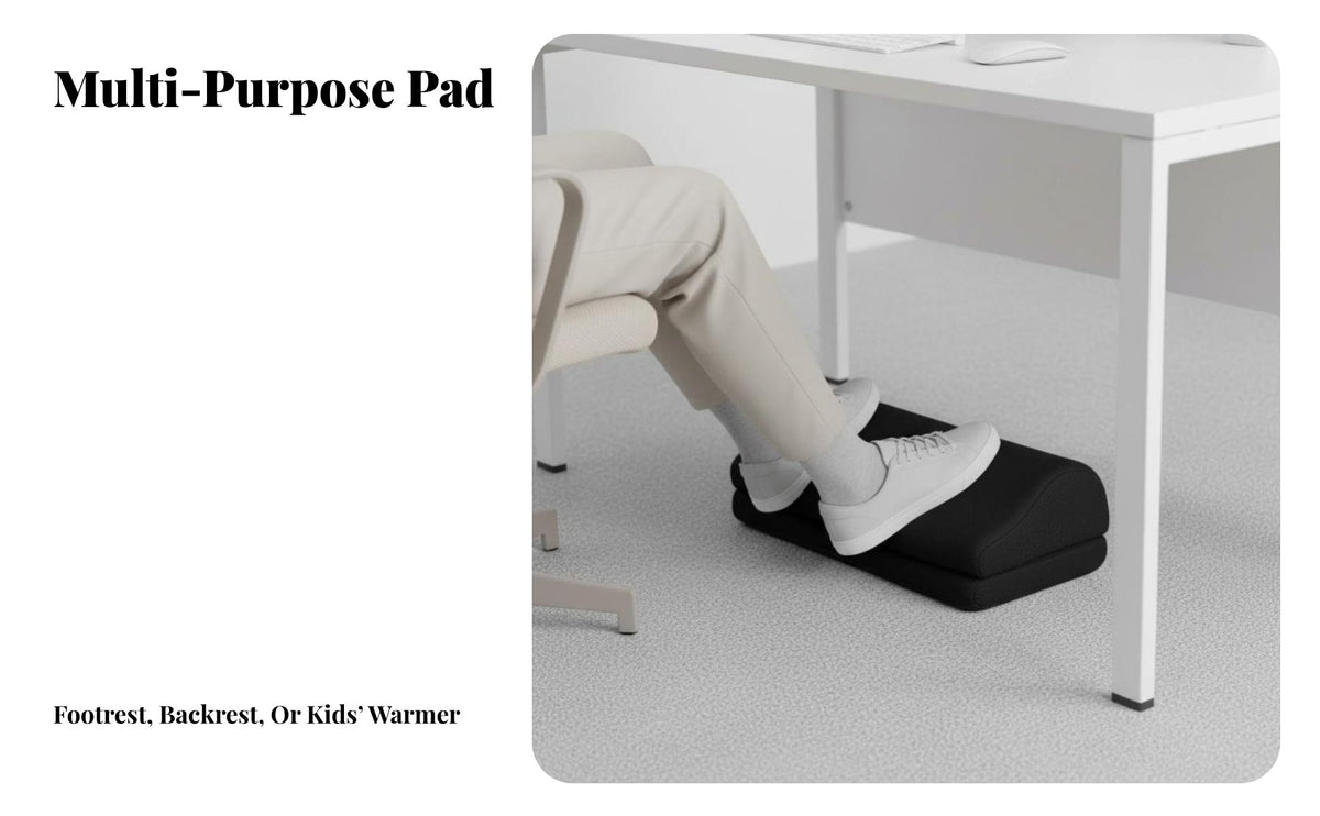 Improves Posture Under-Desk Footrest Non-Slip Design Angled Under-Desk Rest Padded pad Footstool Massage Surface for Remote Workers, Children, Shorter Individuals, Home, Study Area, Living Room, Gaming Setup
